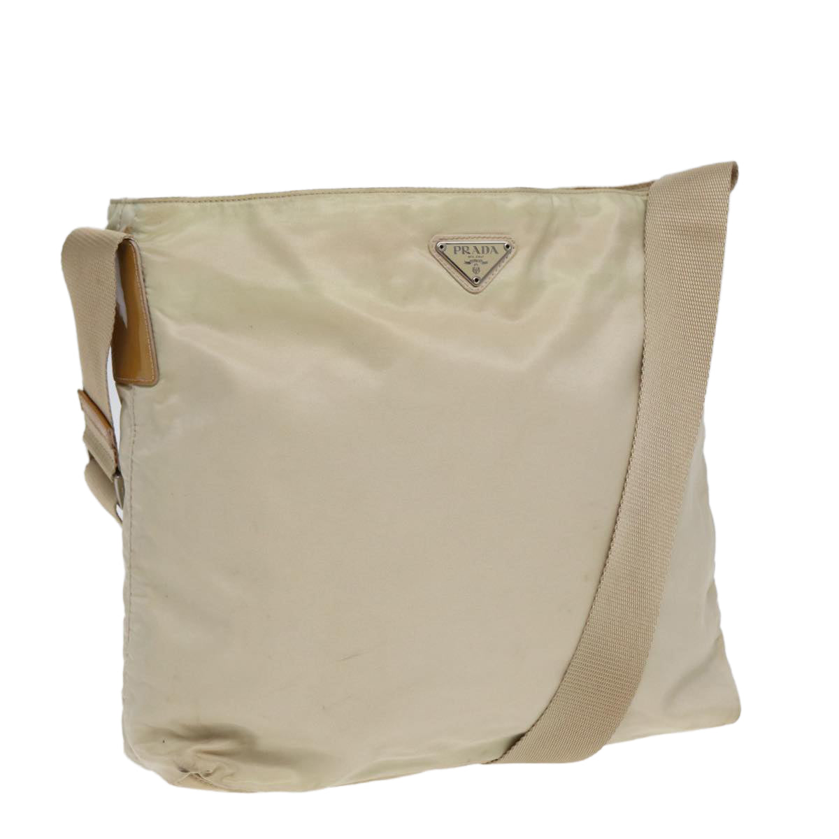 Luxury Prada Shoulder Bag Nylon Beige Silver  ti1944