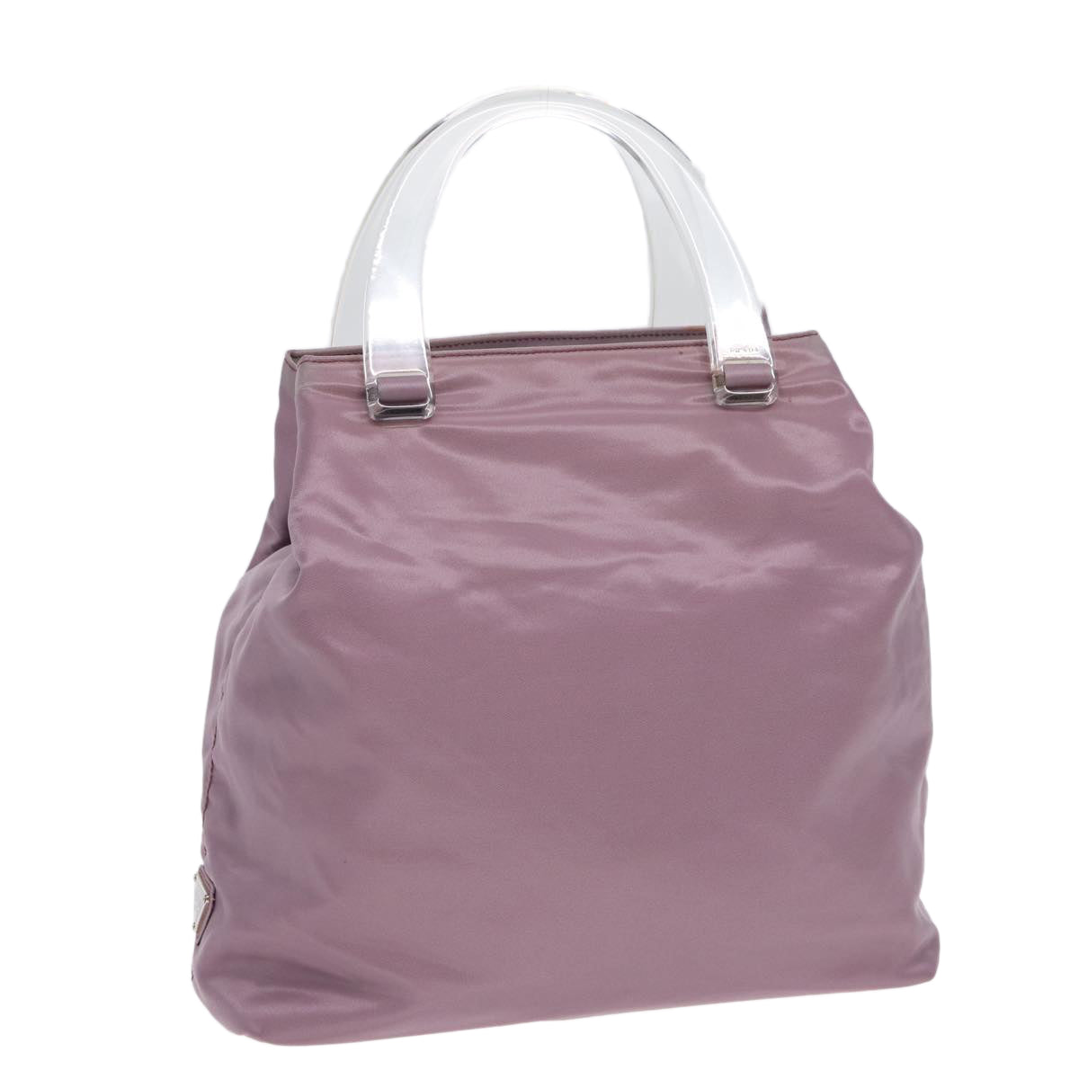 Luxury Prada Hand Bag Nylon Pink Silver  ti1945