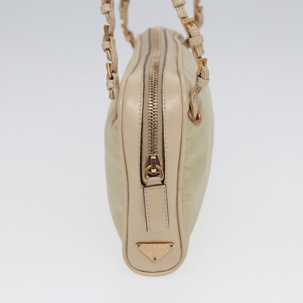 Luxury Prada Hand Bag Nylon Beige Gold  ti1946