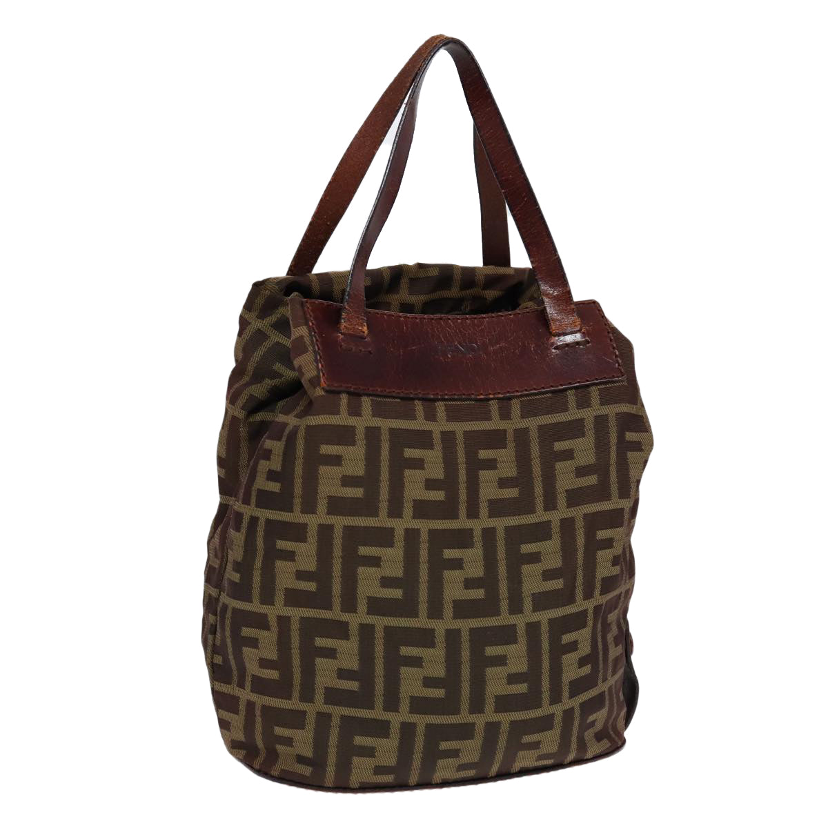 Luxury Fendi Zucca Canvas Hand Bag Brown Blackti1947