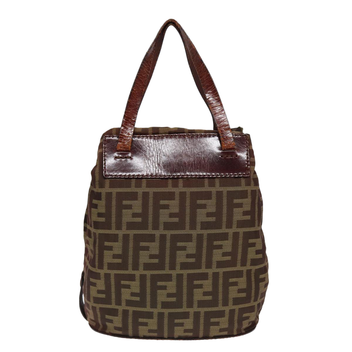 Luxury Fendi Zucca Canvas Hand Bag Brown Blackti1947