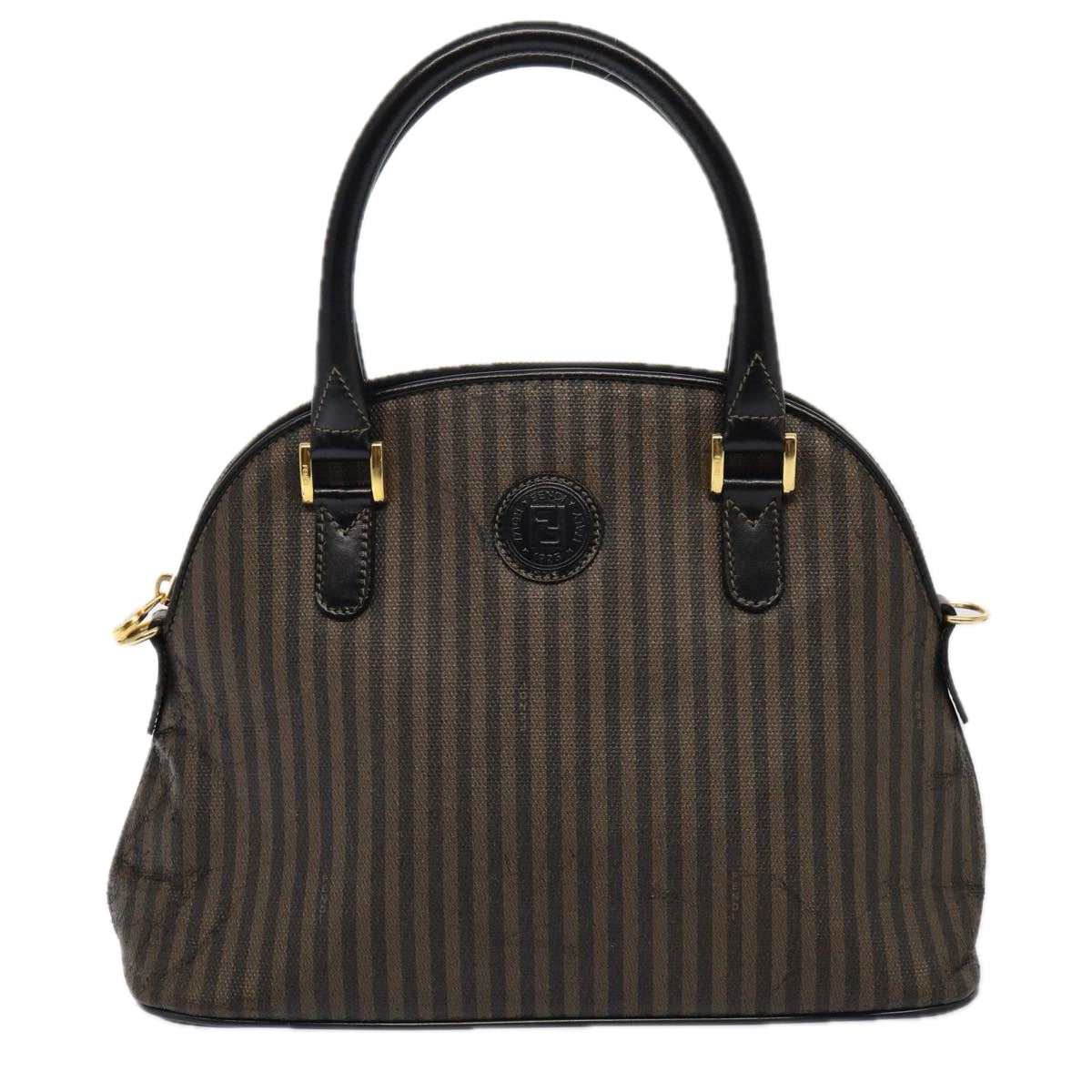 Luxury Fendi Pecan Canvas Hand Bag Coated Canvas 2Set Brown Blackti1976