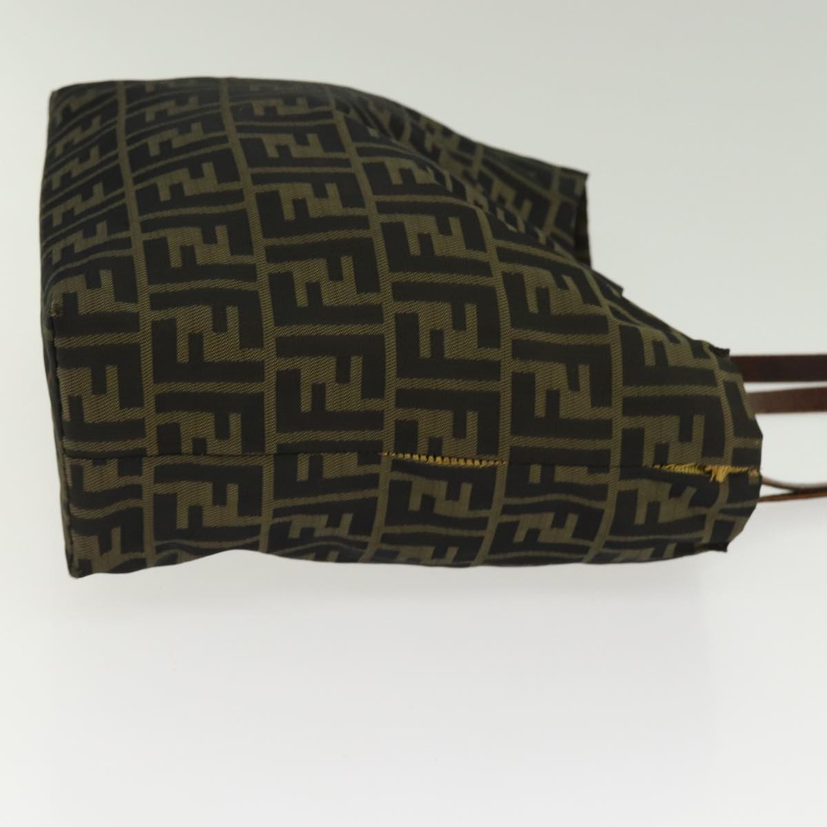 Luxury Fendi Zucca Canvas Tote Bag Brown Black Silverti2007