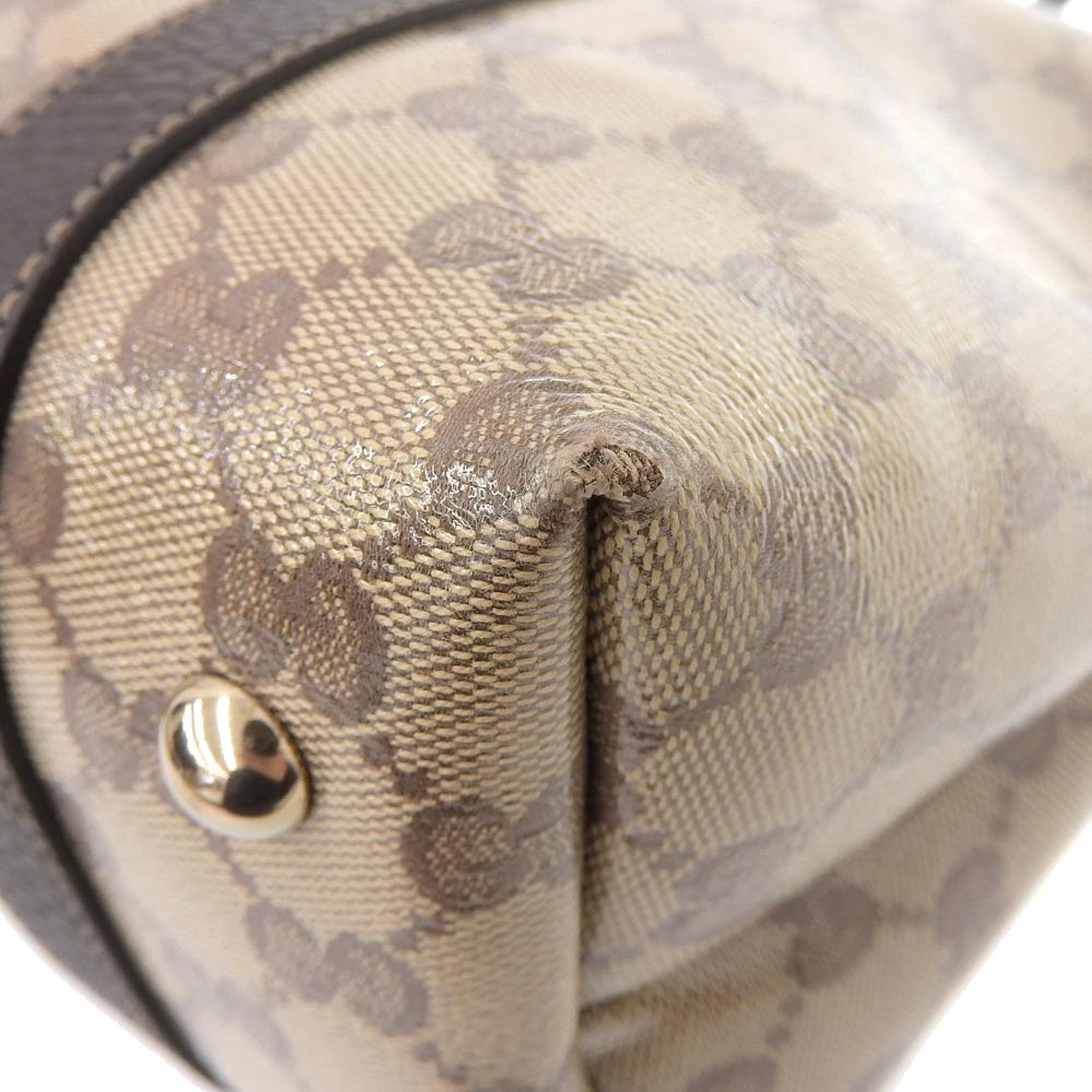 Luxury Gucci Trending 2025 GG Crystal Coated Canvas Leather Shoulder Tote Bag 268640