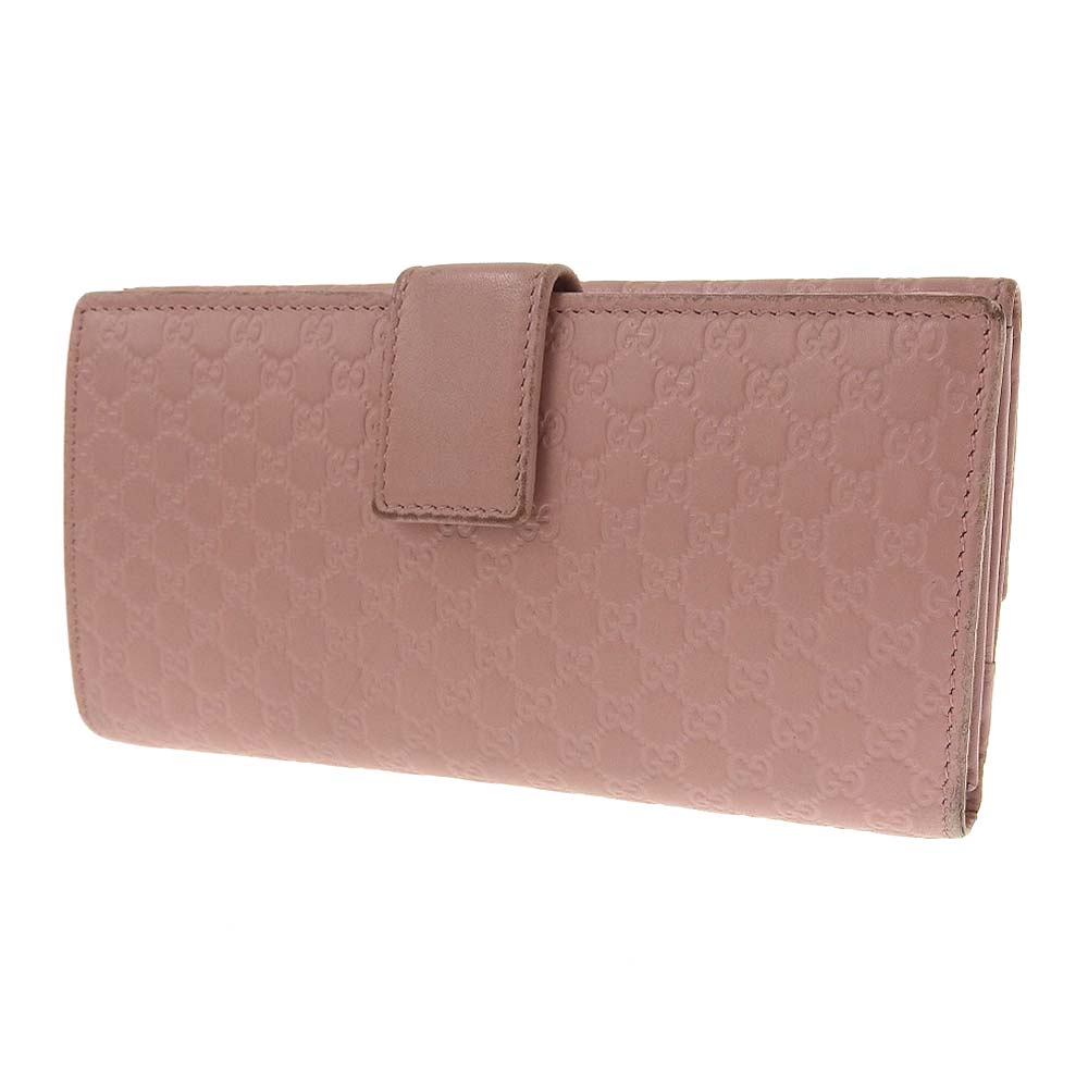 Luxury Gucci Trending 2025 MicroLuxury Gucci Trending 2025ssima Leather Double Hook Long Wallet Pink