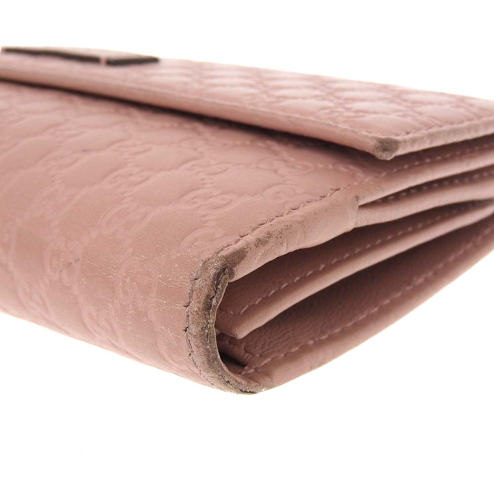 Luxury Gucci Trending 2025 MicroLuxury Gucci Trending 2025ssima Leather Double Hook Long Wallet Pink