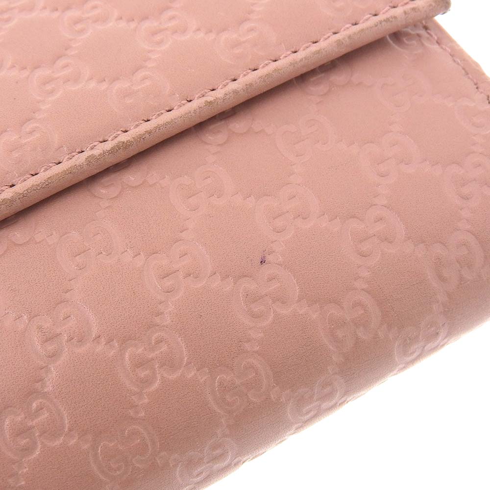 Luxury Gucci Trending 2025 MicroLuxury Gucci Trending 2025ssima Leather Double Hook Long Wallet Pink