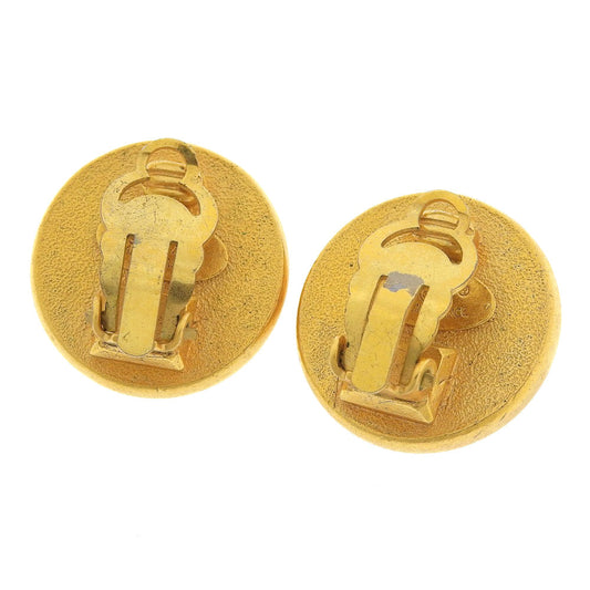 Chanel Vintage Coco Mark Earrings with Mabe Fake Pearl 93A