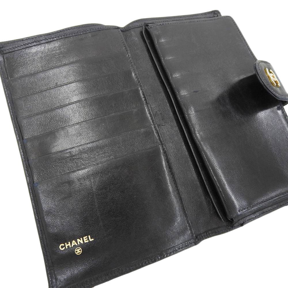 Chanel Leather Long Wallet with Clasp