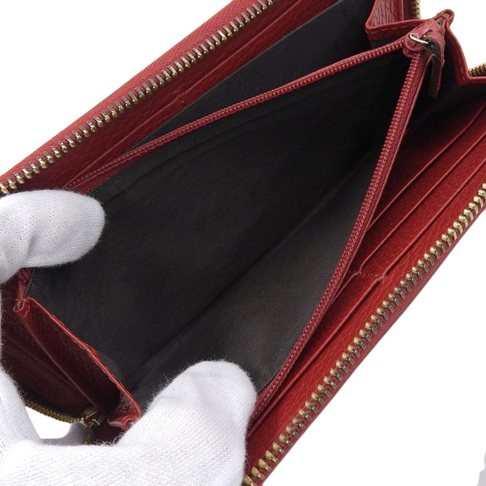 Luxury Gucci Trending 2025 GG Marmont Leather Long Wallet Red
