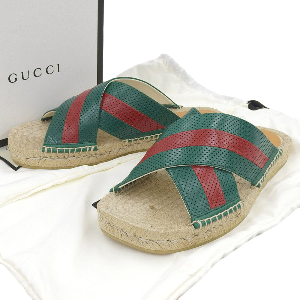 Luxury Gucci Trending 2025 Leather Slide Sandals Green Red