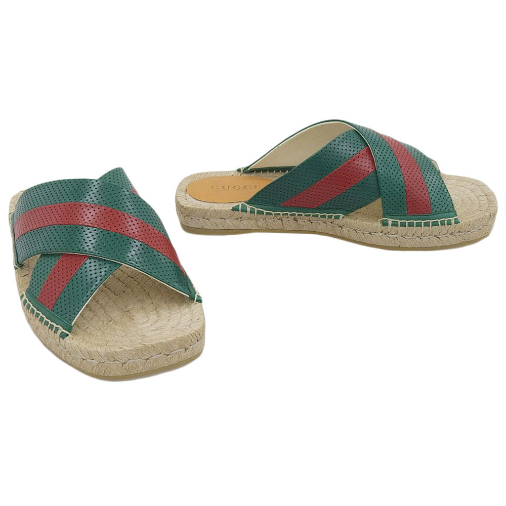 Luxury Gucci Trending 2025 Leather Slide Sandals Green Red