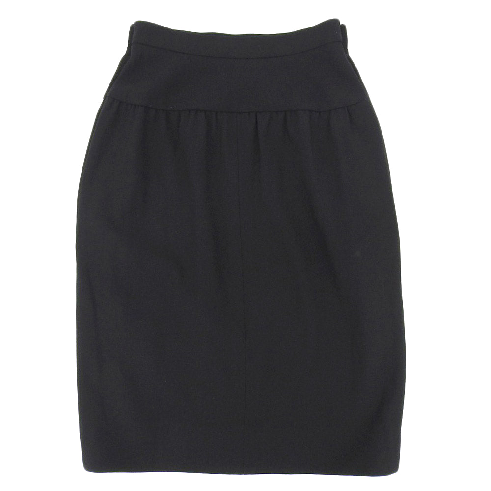 Chanel Wool Skirt Vintage Black