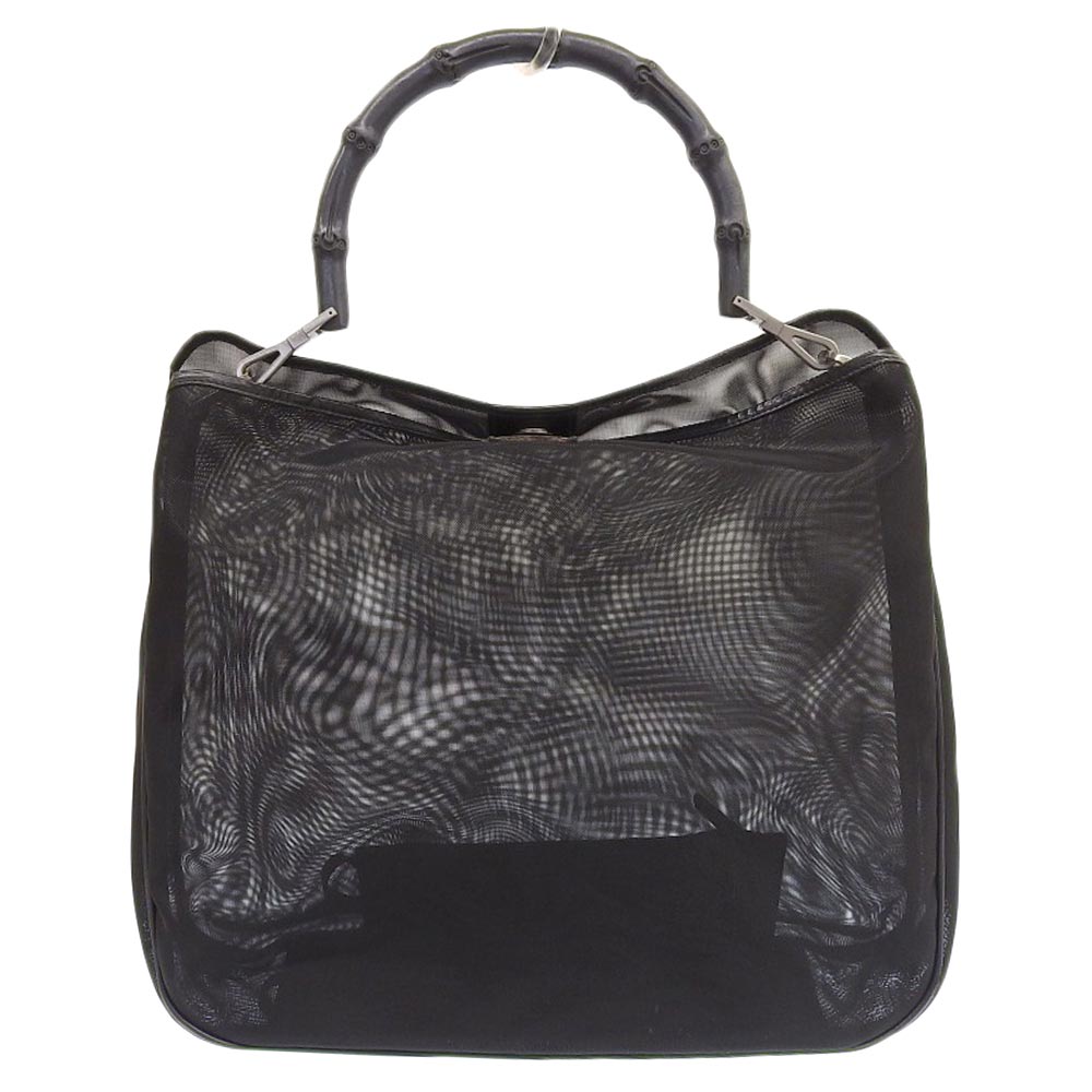 Luxury Gucci Trending 2025 Bamboo Mesh Handbag 0015577 Black