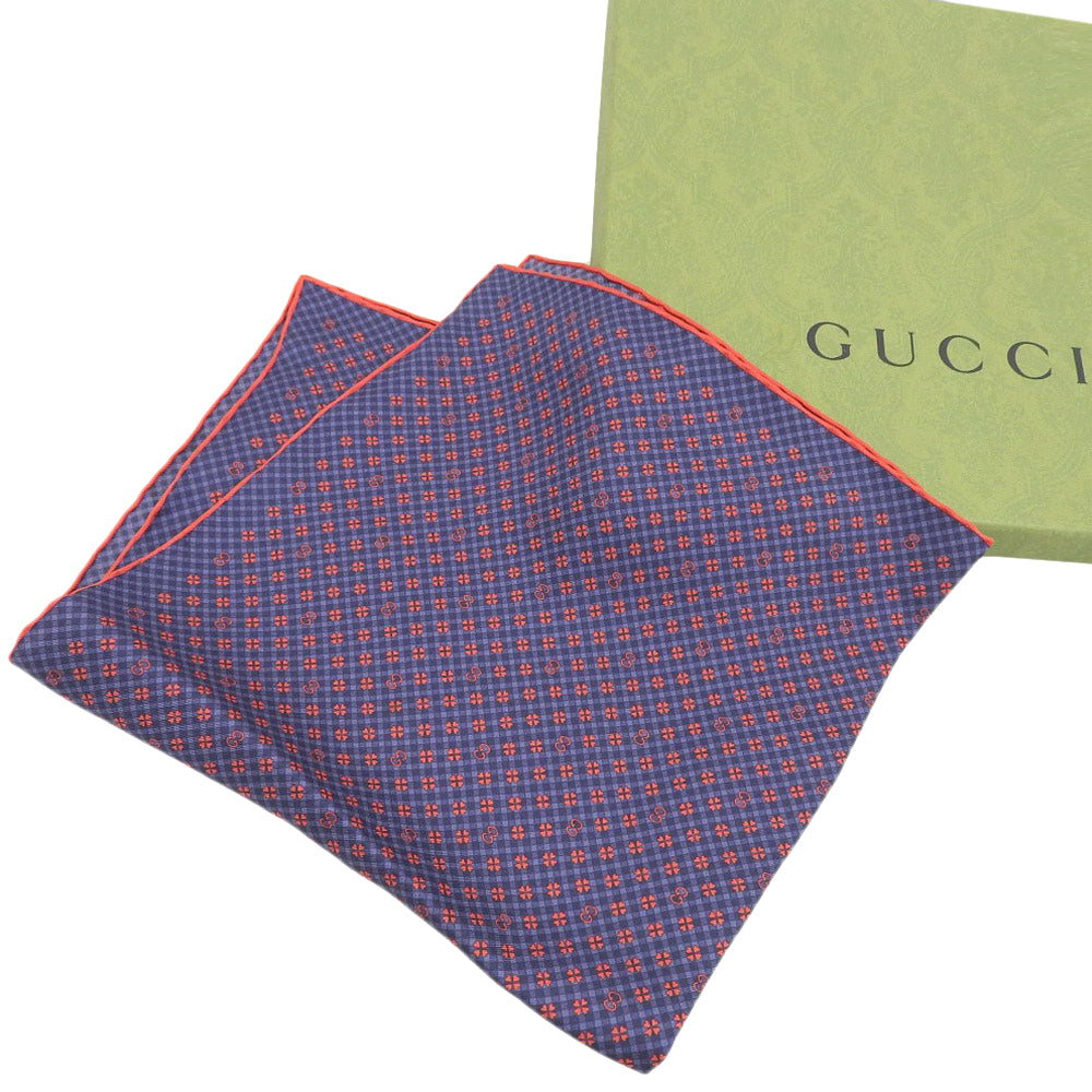 Luxury Gucci Trending 2025 Silk Handkerchief Clover Motif