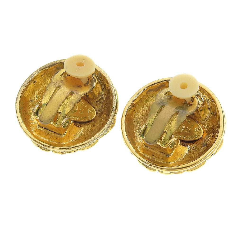 Chanel Coco Mark Logo Matelasse Vintage Earrings