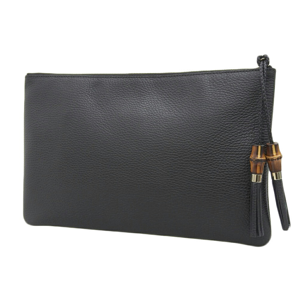 Luxury Gucci Trending 2025 Bamboo Leather Clutch Bag Black