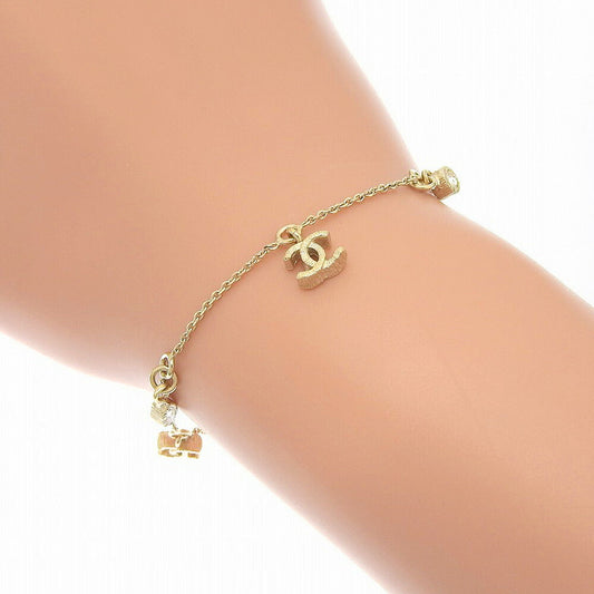 Chanel Coco Mark Logo Rhinestone Bracelet