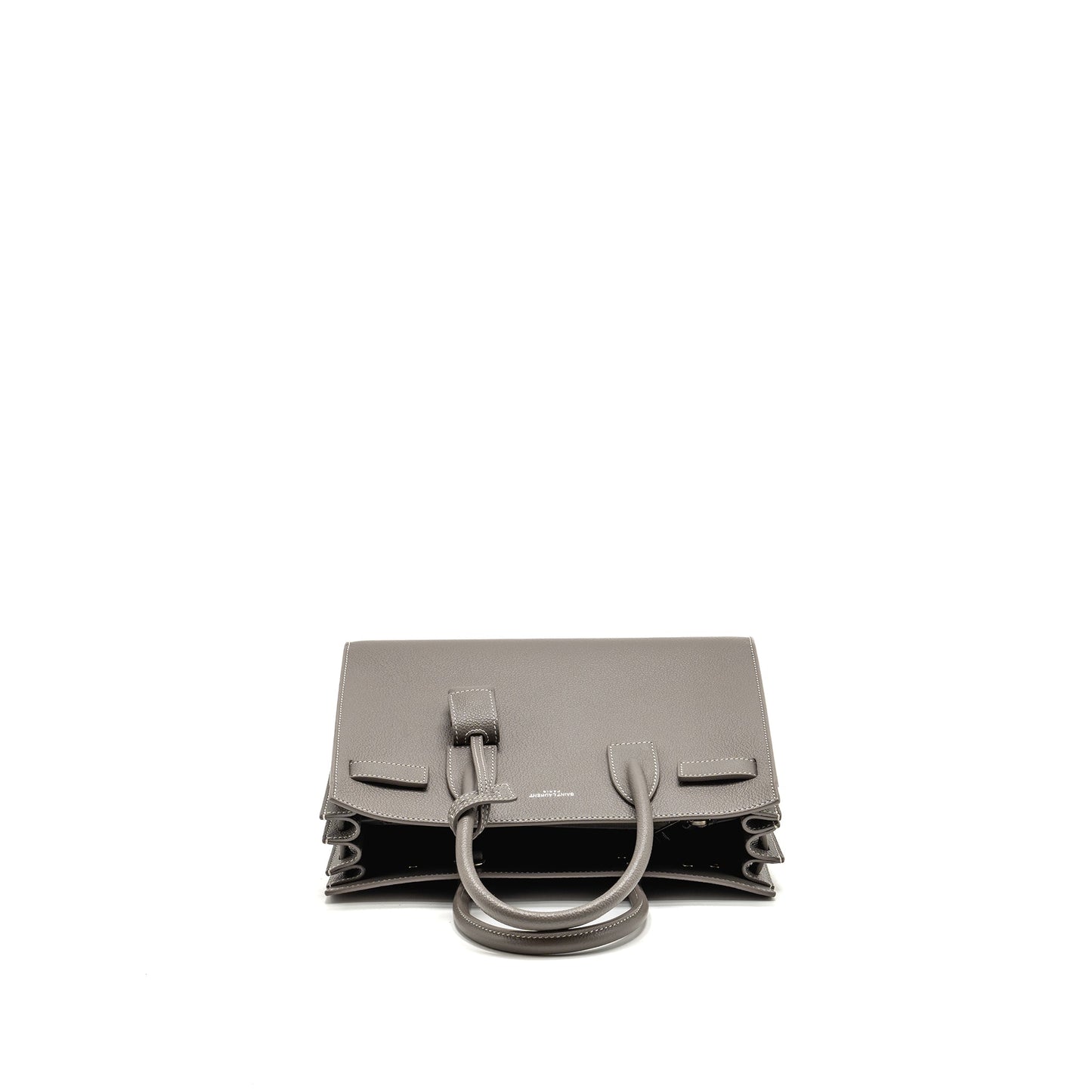 Saint Laurent/YSL Baby Sac de Jour Bag Grained Calfskin Grey SHW