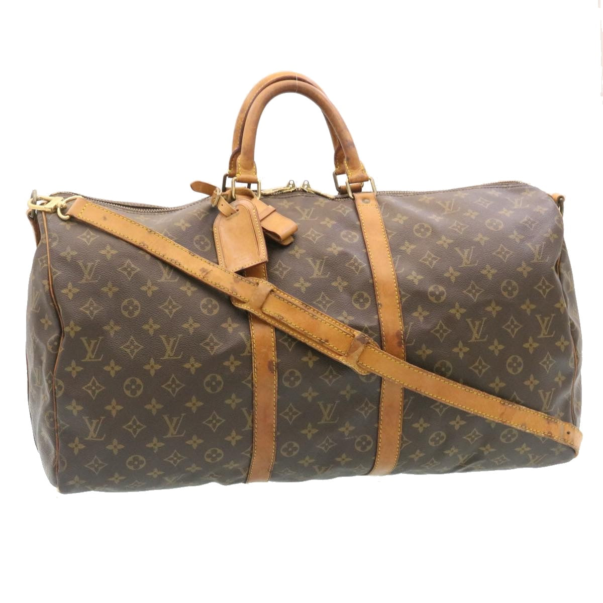 LOUIS VUITTON Monogram Keepall Bandouliere 55 Boston Bag M41414 LV tp047