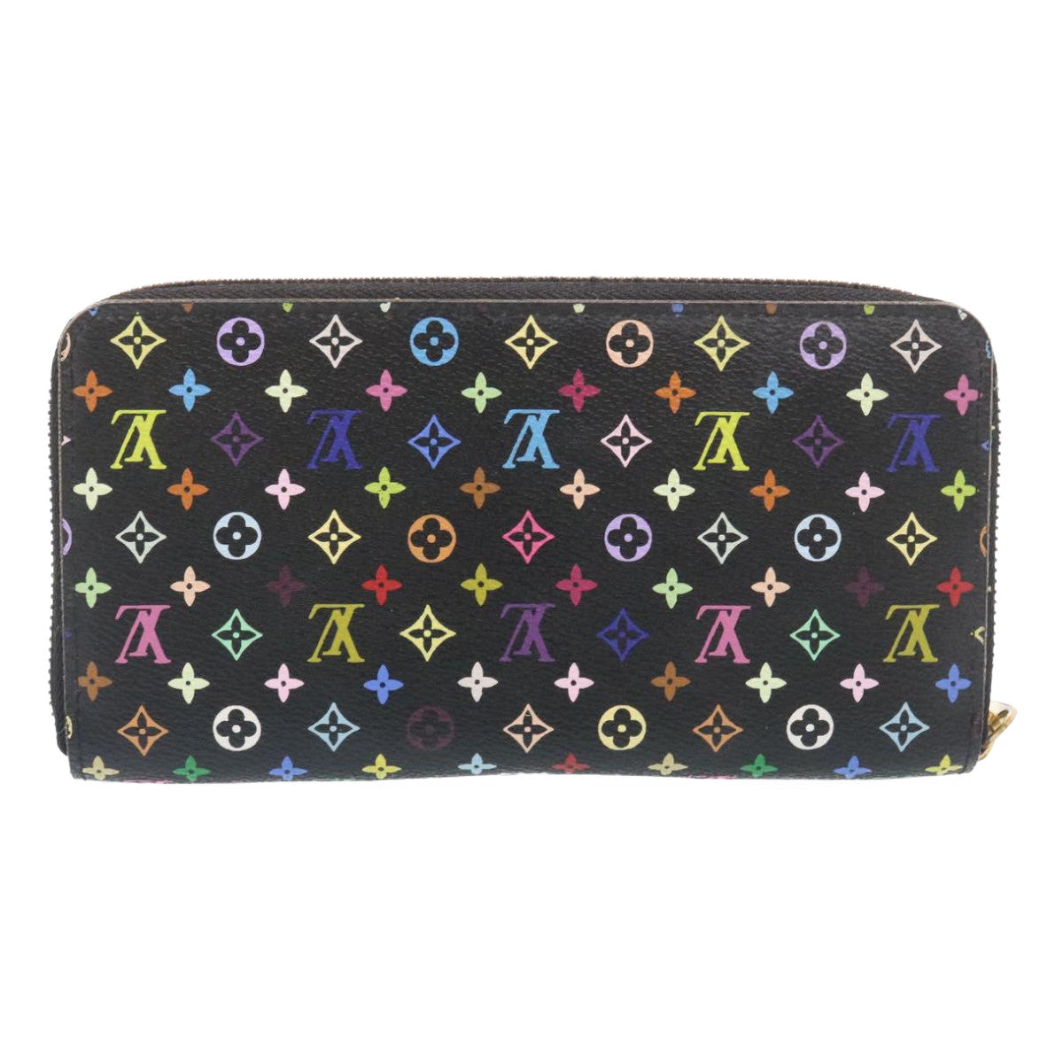 LOUIS VUITTON Monogram Multicolor Zippy Wallet Black M60050 LV tp141