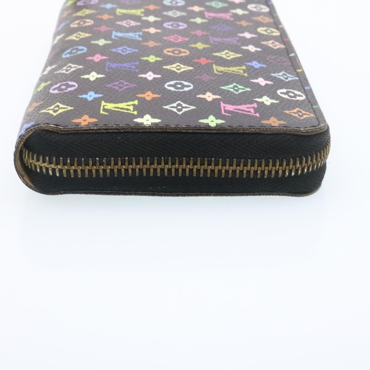 LOUIS VUITTON Monogram Multicolor Zippy Wallet Black M60050 LV tp141