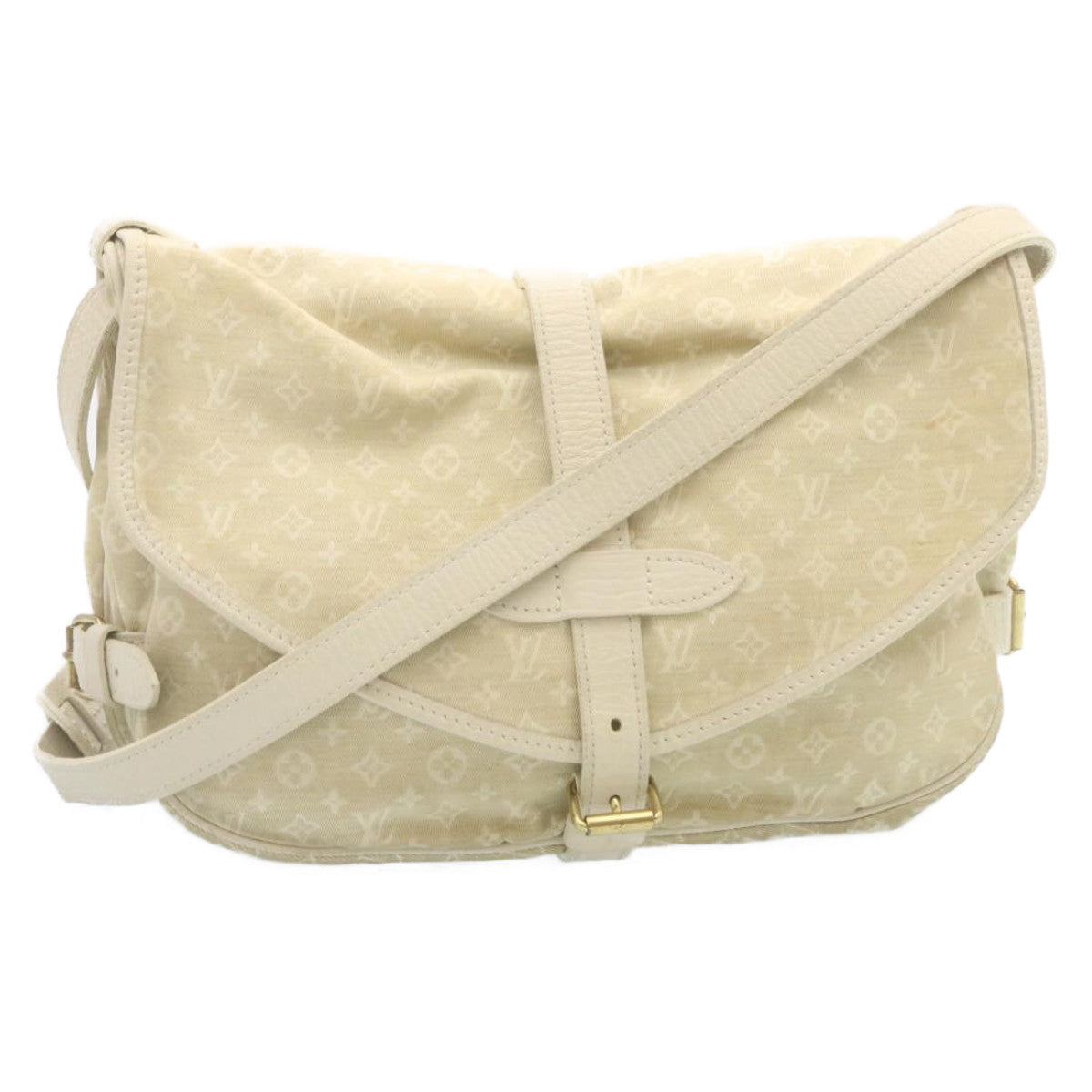 LOUIS VUITTON Monogram Mini Lin Saumur Shoulder Bag Dune M95314 tp159