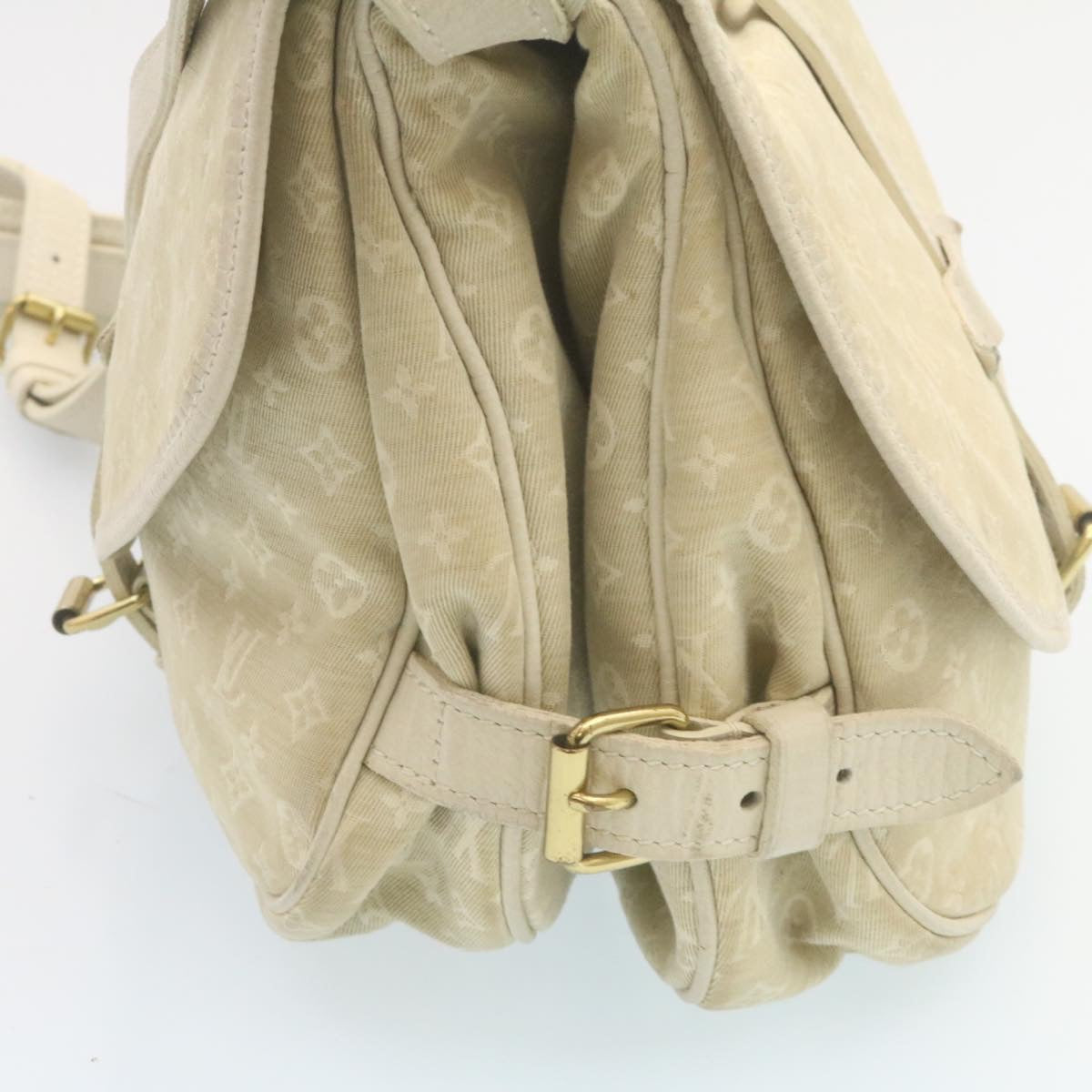 LOUIS VUITTON Monogram Mini Lin Saumur Shoulder Bag Dune M95314 tp159