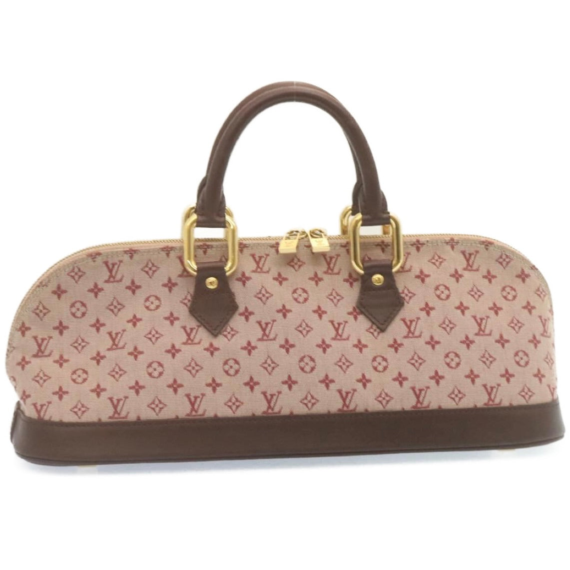 LOUIS VUITTON Monogram Mini Alma Long Hand Bag Red M92207 LV tp208