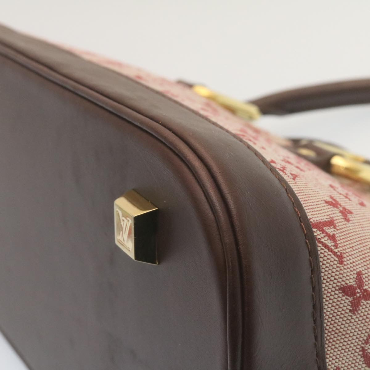 LOUIS VUITTON Monogram Mini Alma Long Hand Bag Red M92207 LV tp208