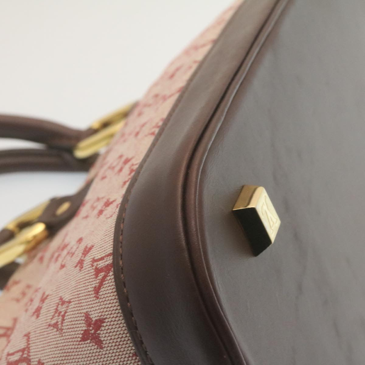 LOUIS VUITTON Monogram Mini Alma Long Hand Bag Red M92207 LV tp208