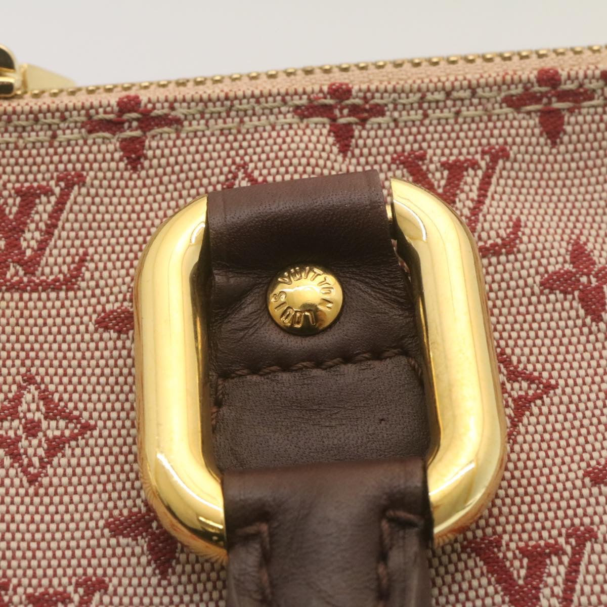 LOUIS VUITTON Monogram Mini Alma Long Hand Bag Red M92207 LV tp208