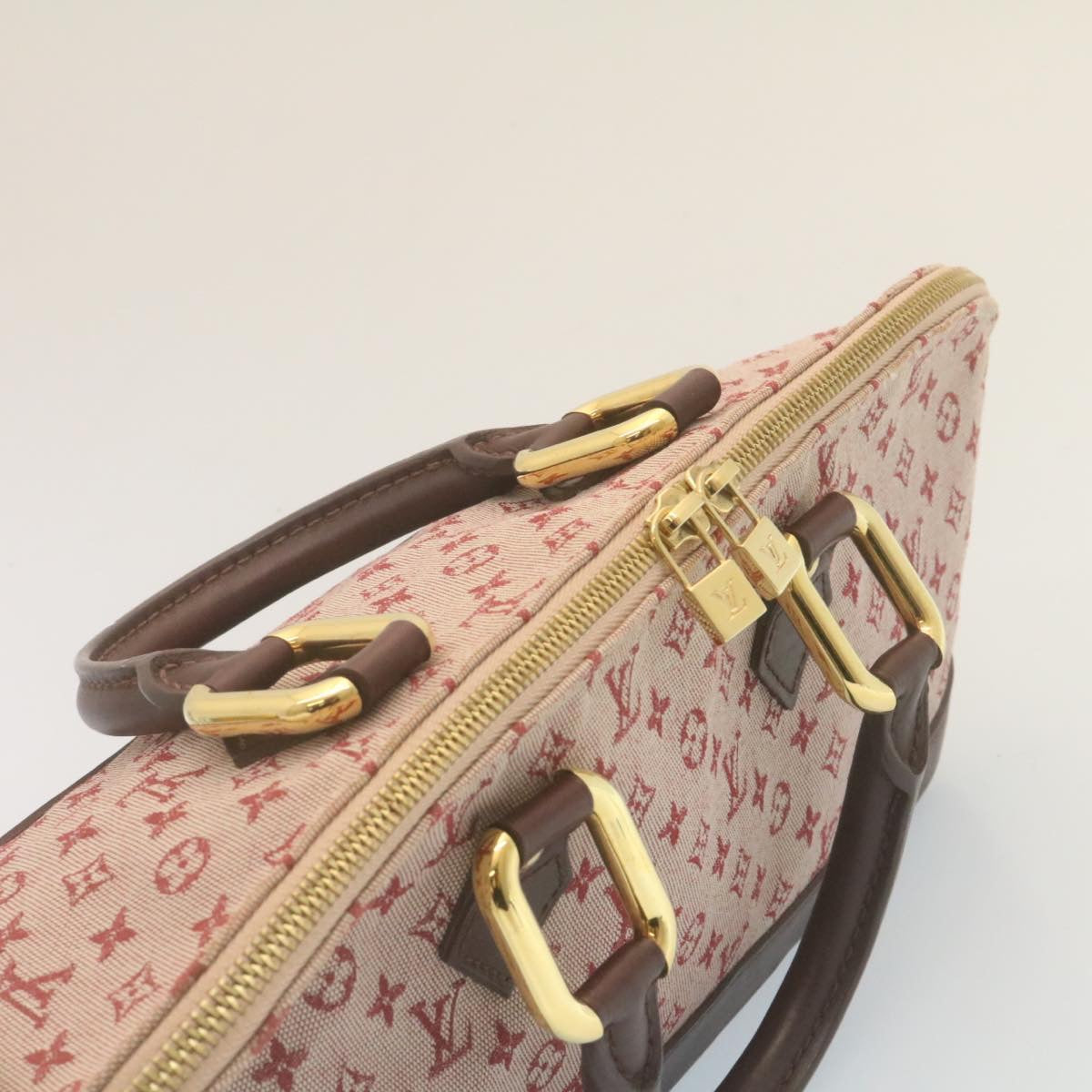 LOUIS VUITTON Monogram Mini Alma Long Hand Bag Red M92207 LV tp208