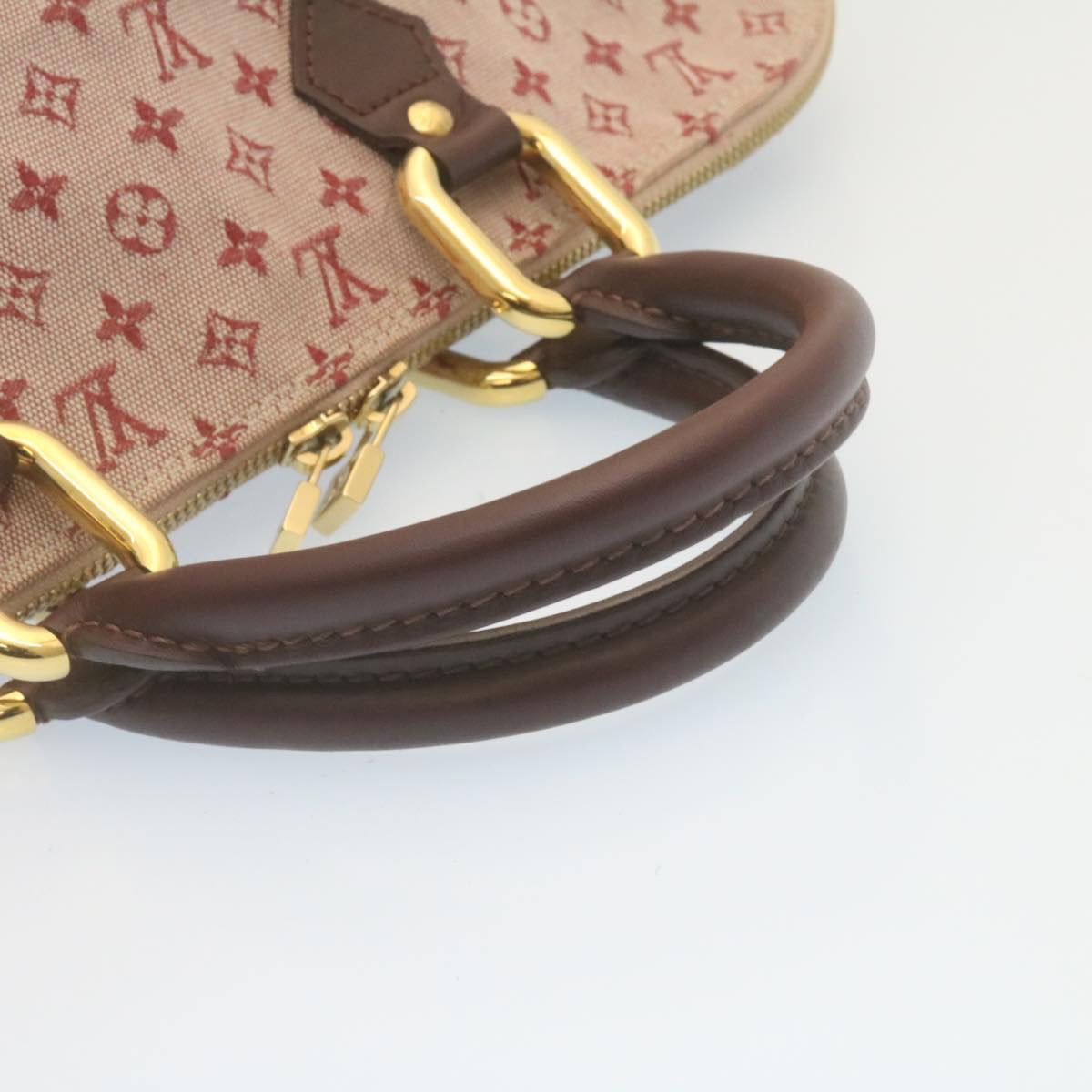 LOUIS VUITTON Monogram Mini Alma Long Hand Bag Red M92207 LV tp208