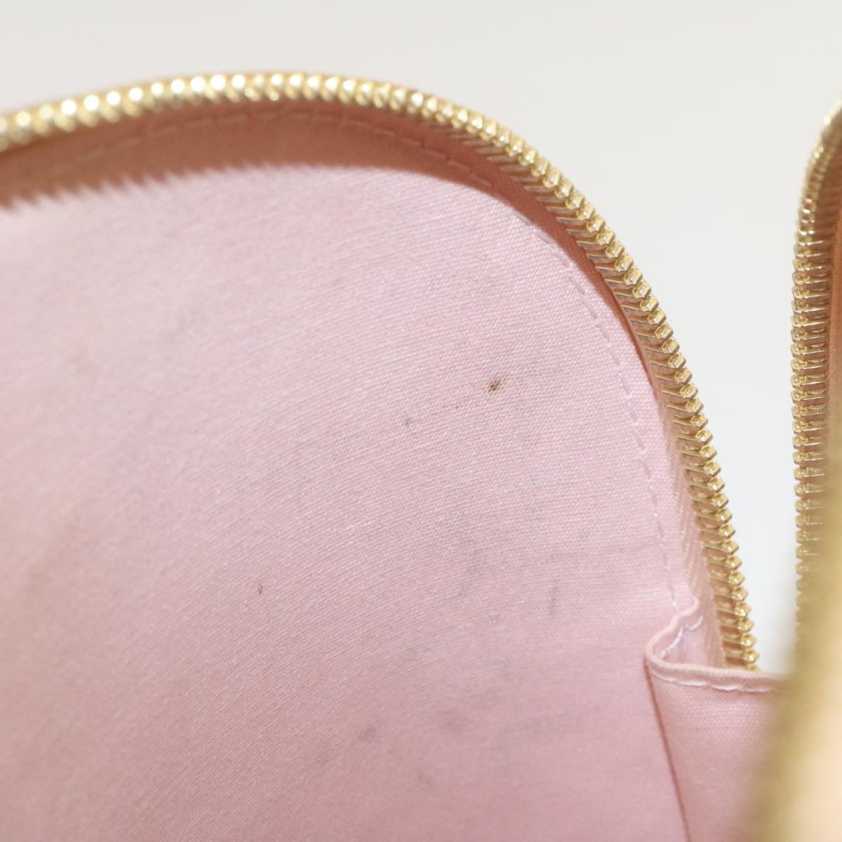 LOUIS VUITTON Vernis Rayures Alma BB Hand Bag 2way Beige Pink M90970 ai678A