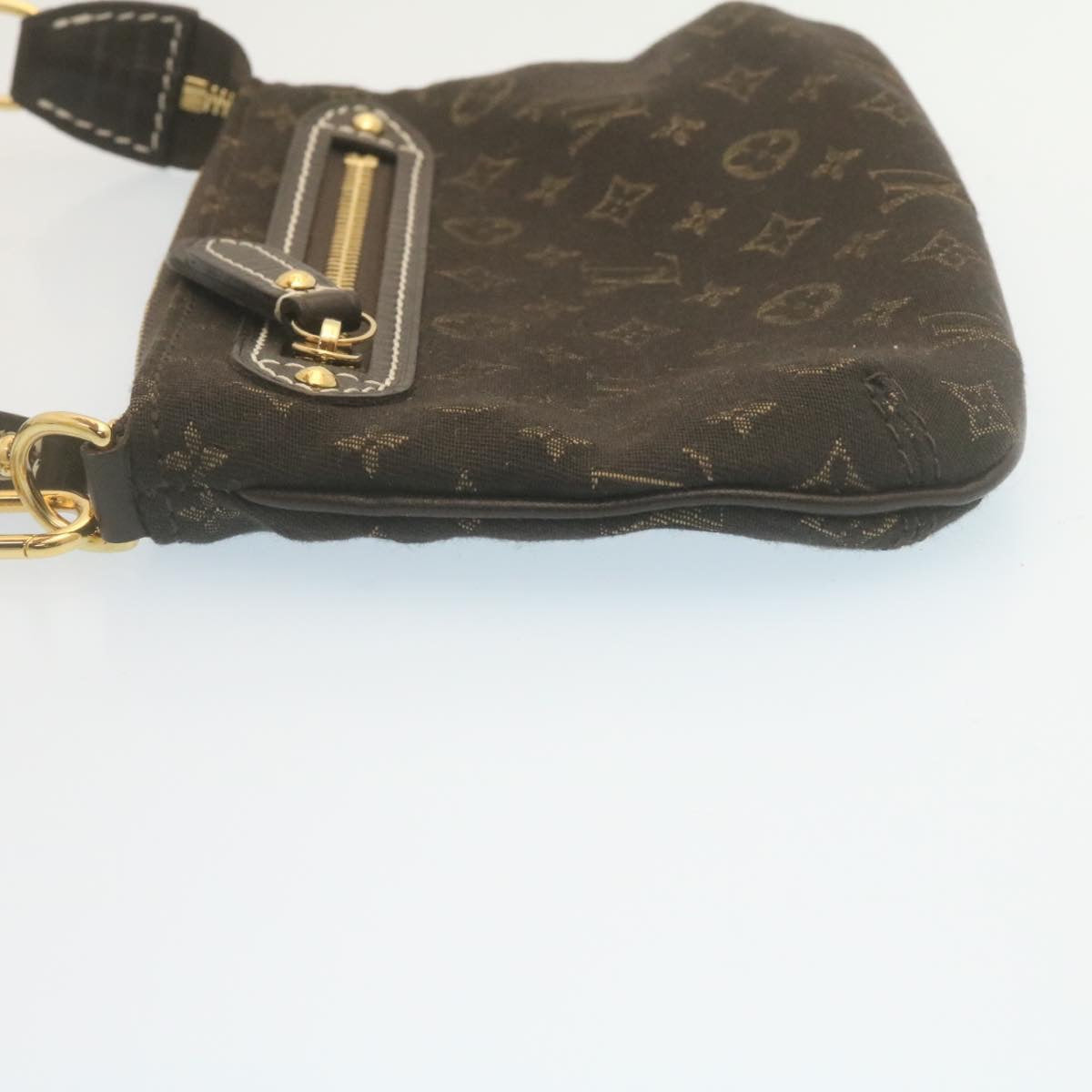 LOUIS VUITTON Monogram Mini Lin Mini Accessory Pouch Ebene M95668 LV tp236
