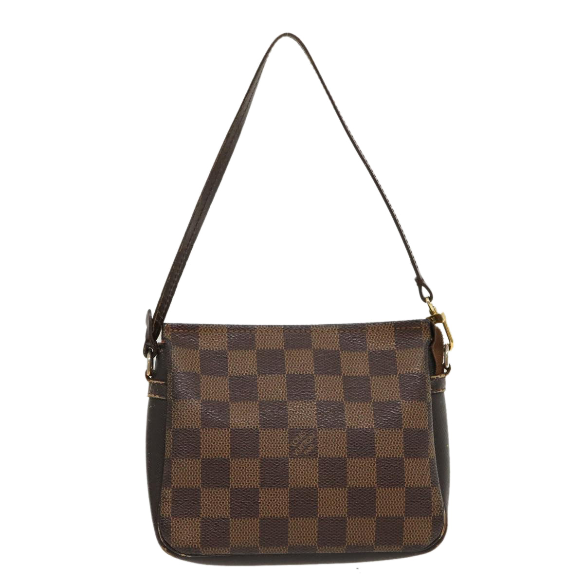 LOUIS VUITTON Damier Ebene Trousse Make Up Hand Pouch N51982 LV tp285