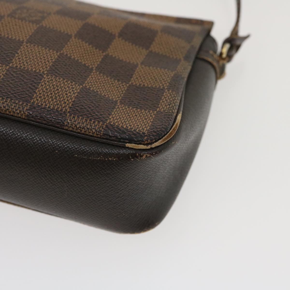 LOUIS VUITTON Damier Ebene Trousse Make Up Hand Pouch N51982 LV tp285