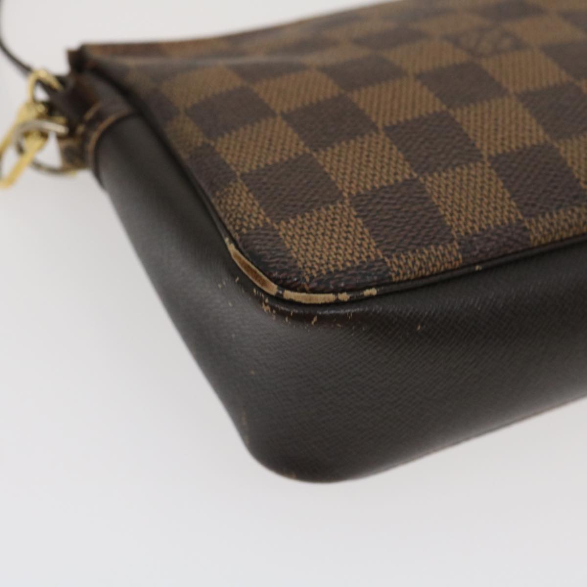 LOUIS VUITTON Damier Ebene Trousse Make Up Hand Pouch N51982 LV tp285