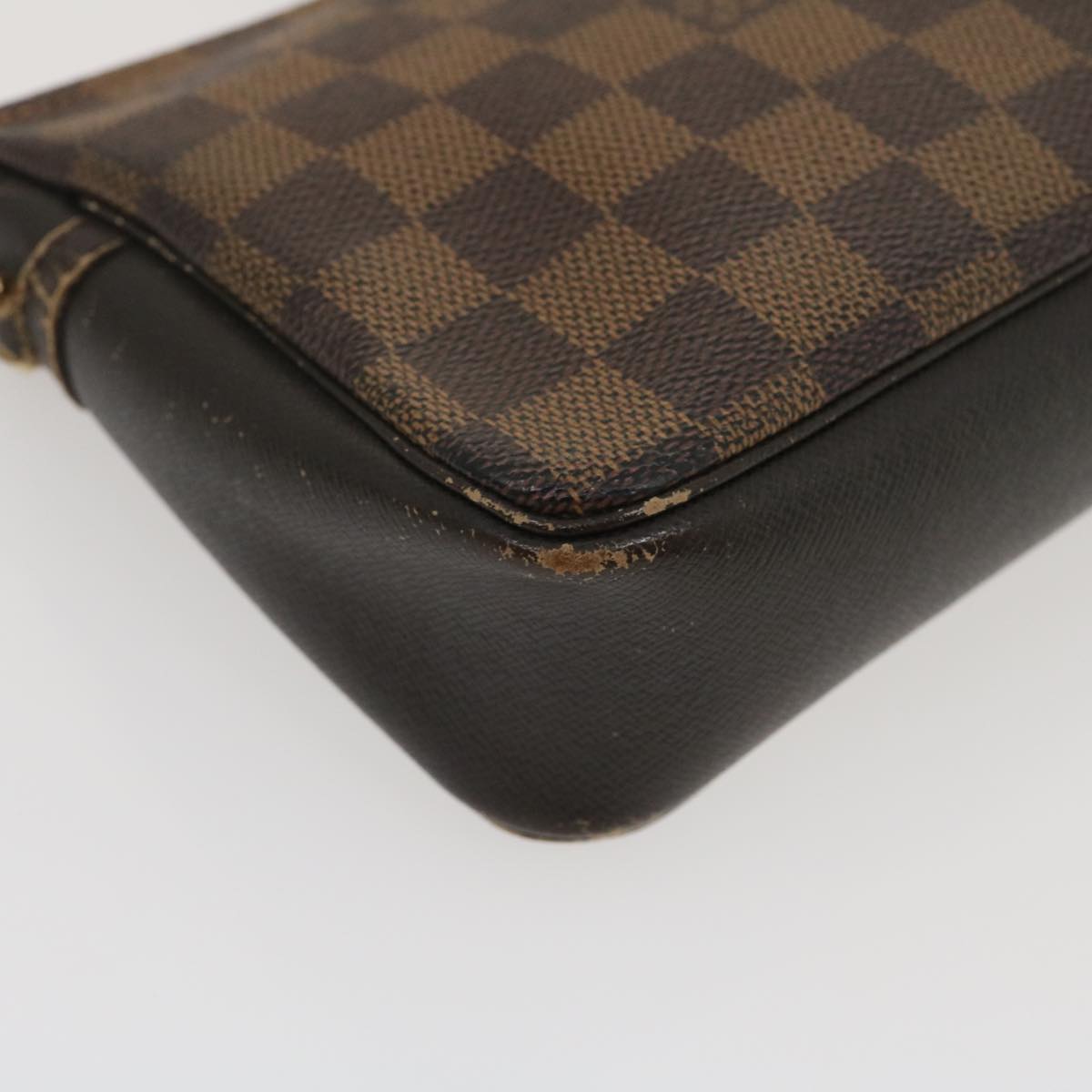 LOUIS VUITTON Damier Ebene Trousse Make Up Hand Pouch N51982 LV tp285