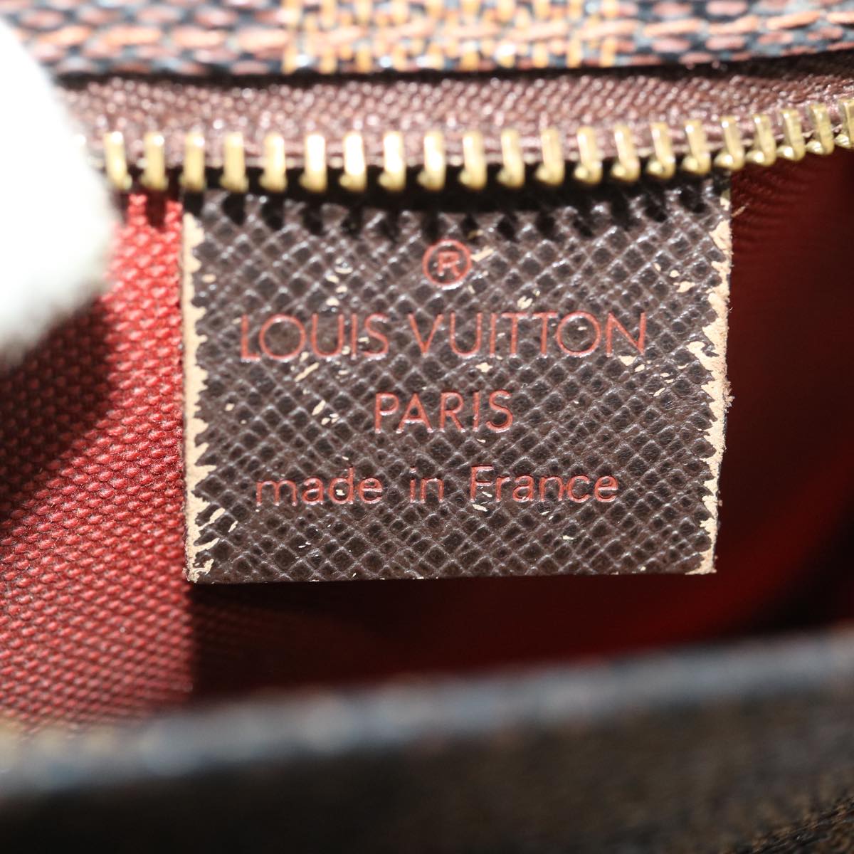 LOUIS VUITTON Damier Ebene Trousse Make Up Hand Pouch N51982 LV tp285
