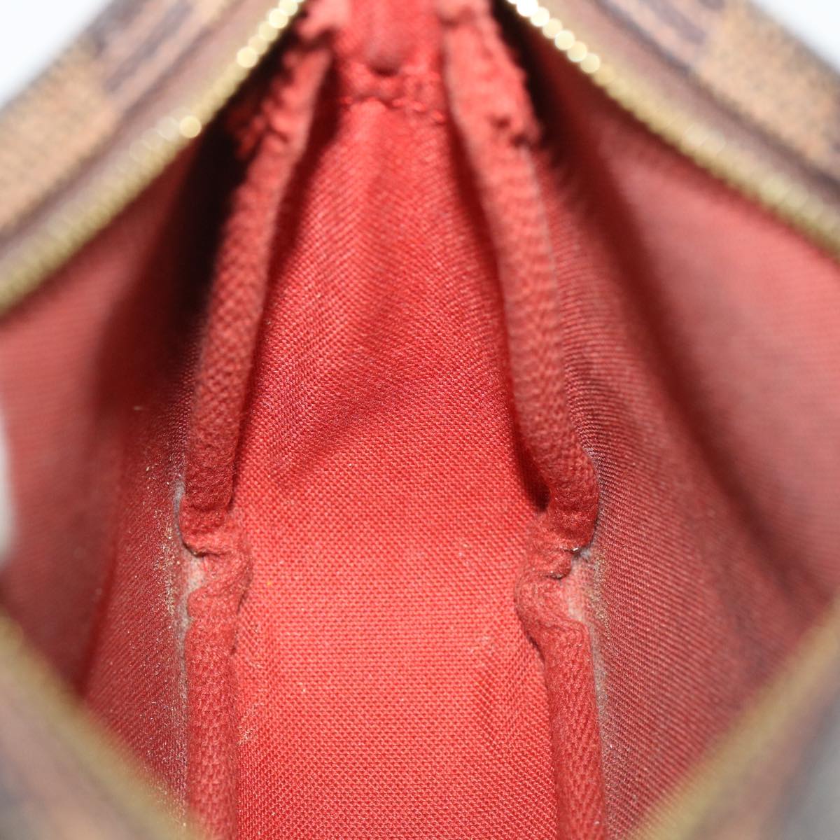 LOUIS VUITTON Damier Ebene Trousse Make Up Hand Pouch N51982 LV tp285