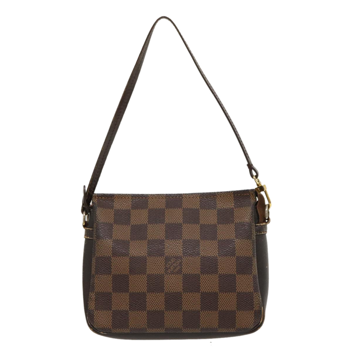 LOUIS VUITTON Damier Ebene Trousse Make Up Hand Pouch N51982 LV tp285