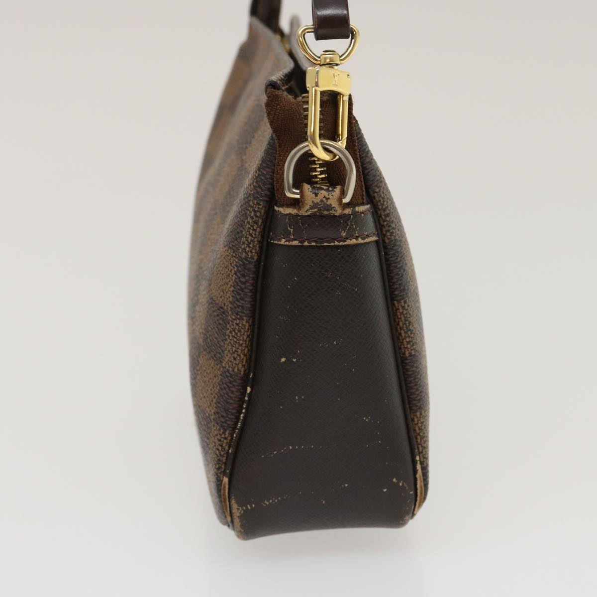 LOUIS VUITTON Damier Ebene Trousse Make Up Hand Pouch N51982 LV tp285