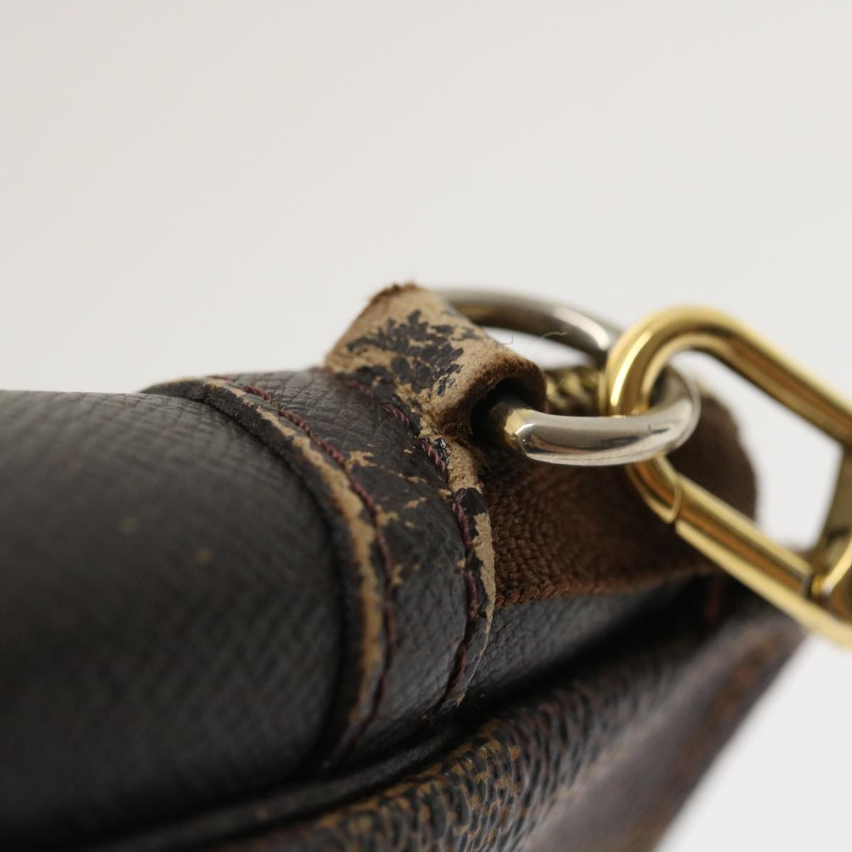 LOUIS VUITTON Damier Ebene Trousse Make Up Hand Pouch N51982 LV tp285