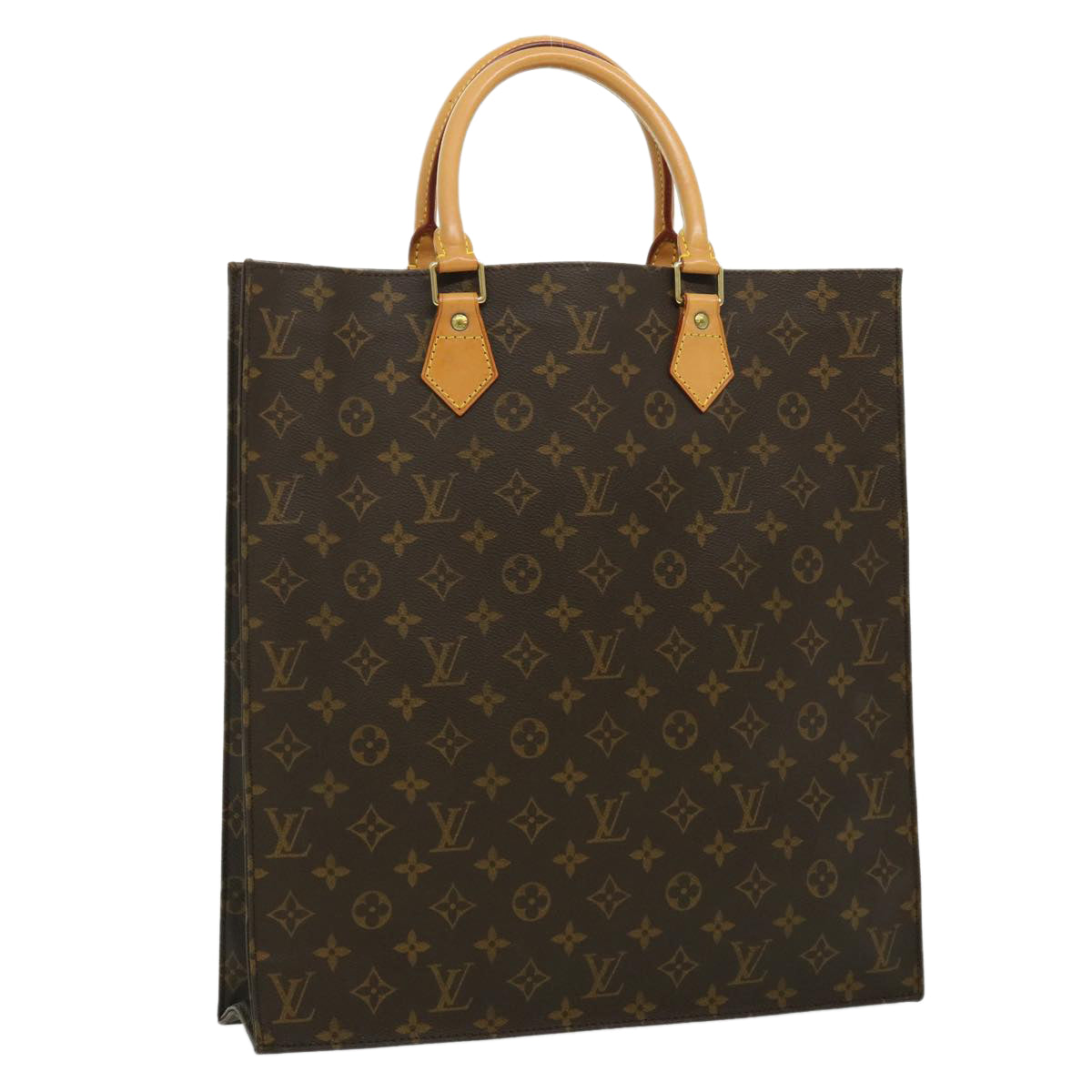 LOUIS VUITTON Monogram Sac Plat Hand Bag M51140 LV tp354