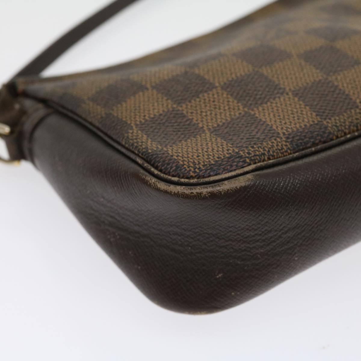 LOUIS VUITTON Damier Ebene Trousse Makeup Hand Pouch N51982 LV tp362