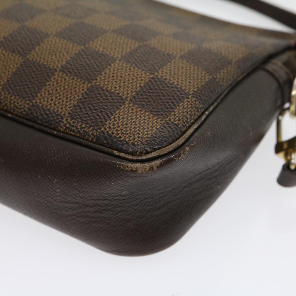 LOUIS VUITTON Damier Ebene Trousse Makeup Hand Pouch N51982 LV tp362