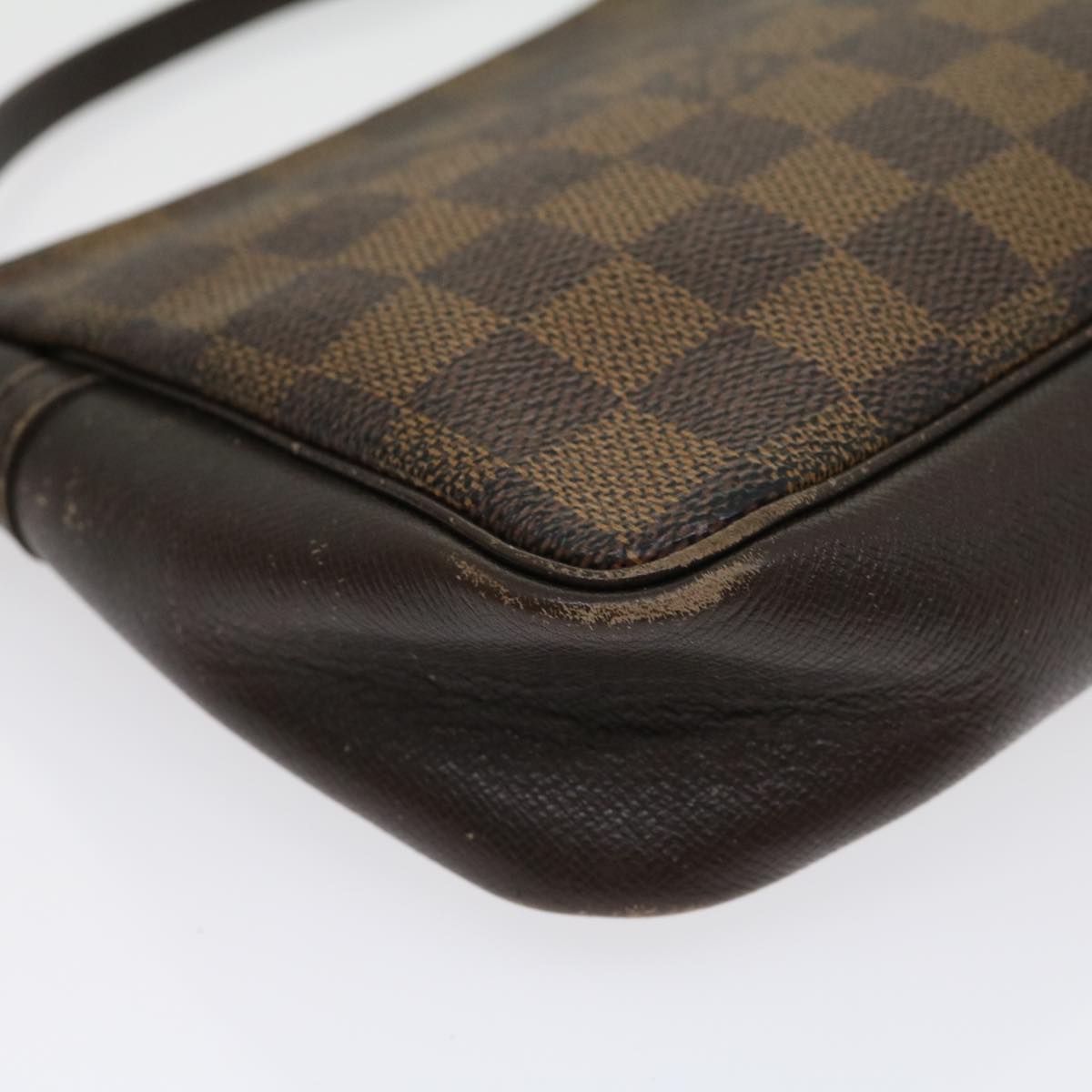 LOUIS VUITTON Damier Ebene Trousse Makeup Hand Pouch N51982 LV tp362