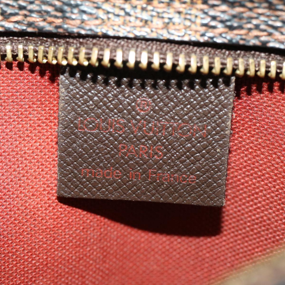 LOUIS VUITTON Damier Ebene Trousse Makeup Hand Pouch N51982 LV tp362